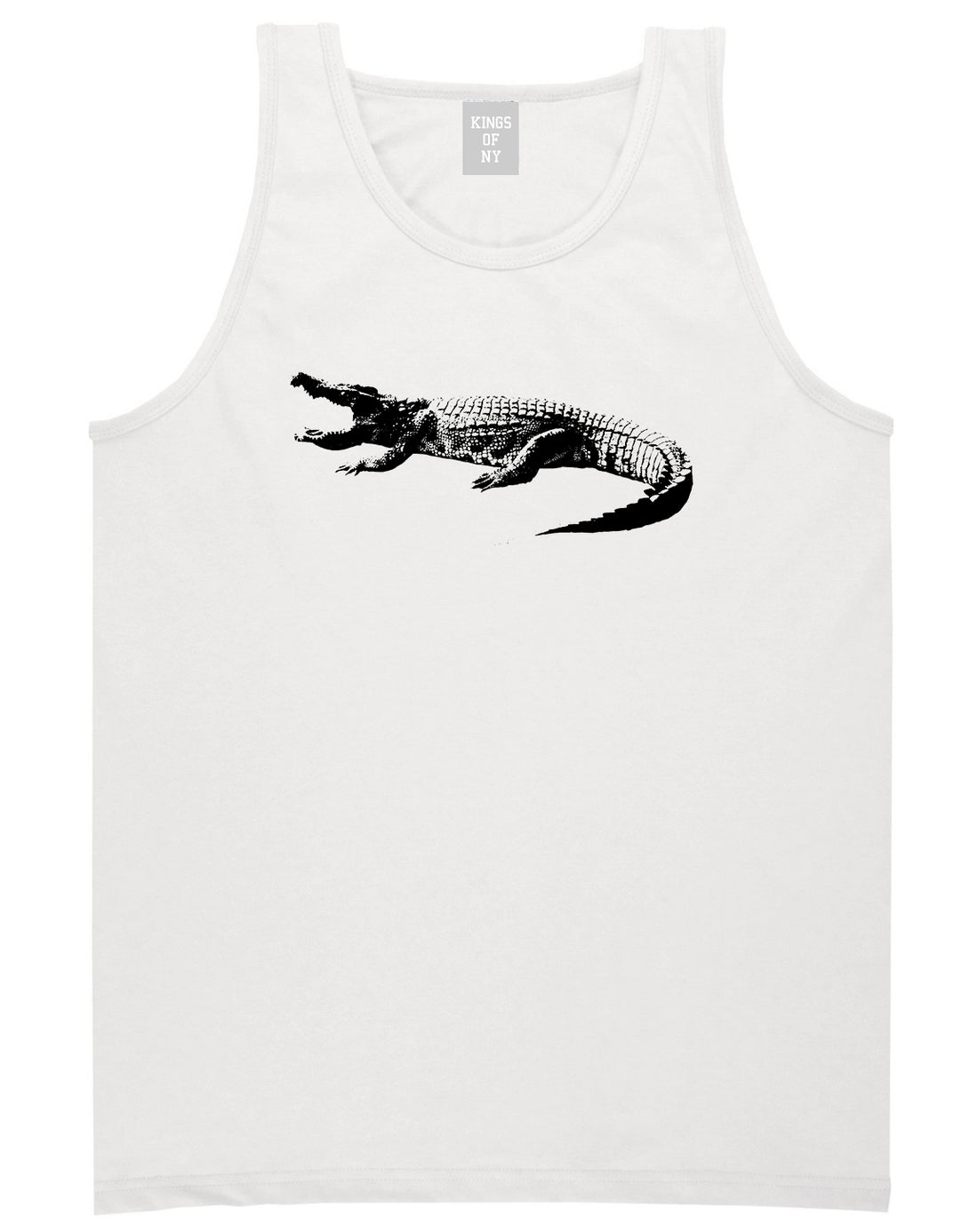 Alligator White Tank Top Shirt by Kings Of NY