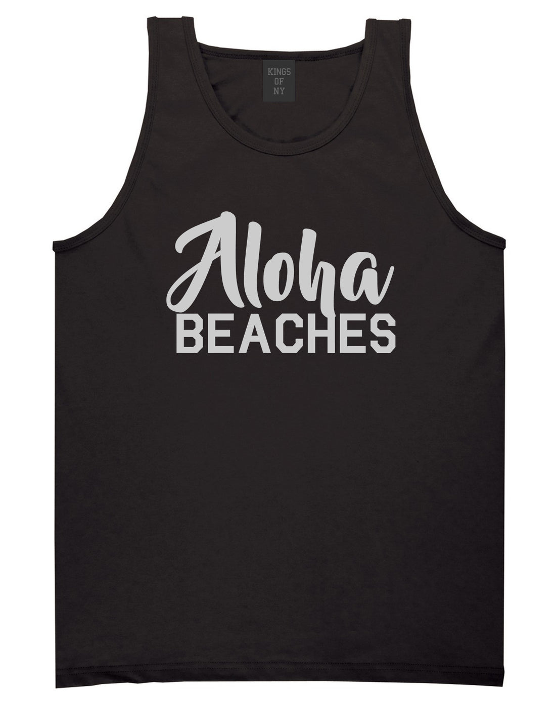 Aloha Beaches Black Tank Top Shirt by Kings Of NY