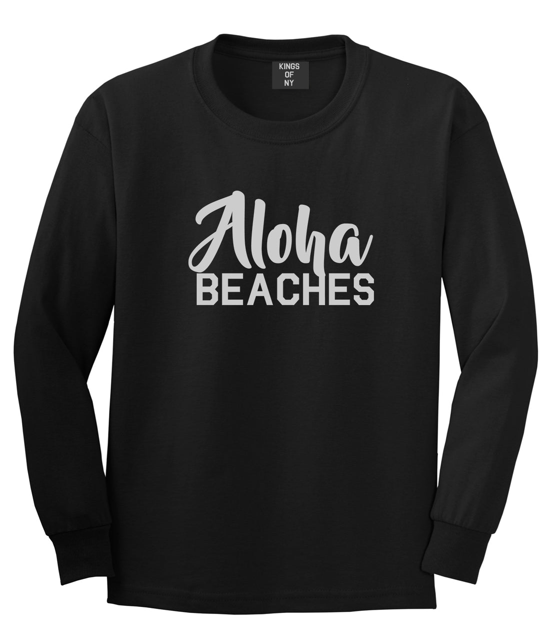 Aloha Beaches Black Long Sleeve T-Shirt by Kings Of NY