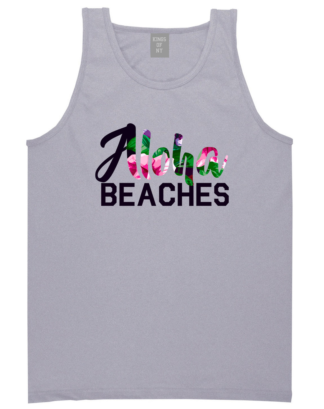 Aloha Beaches Grey Tank Top Shirt by Kings Of NY