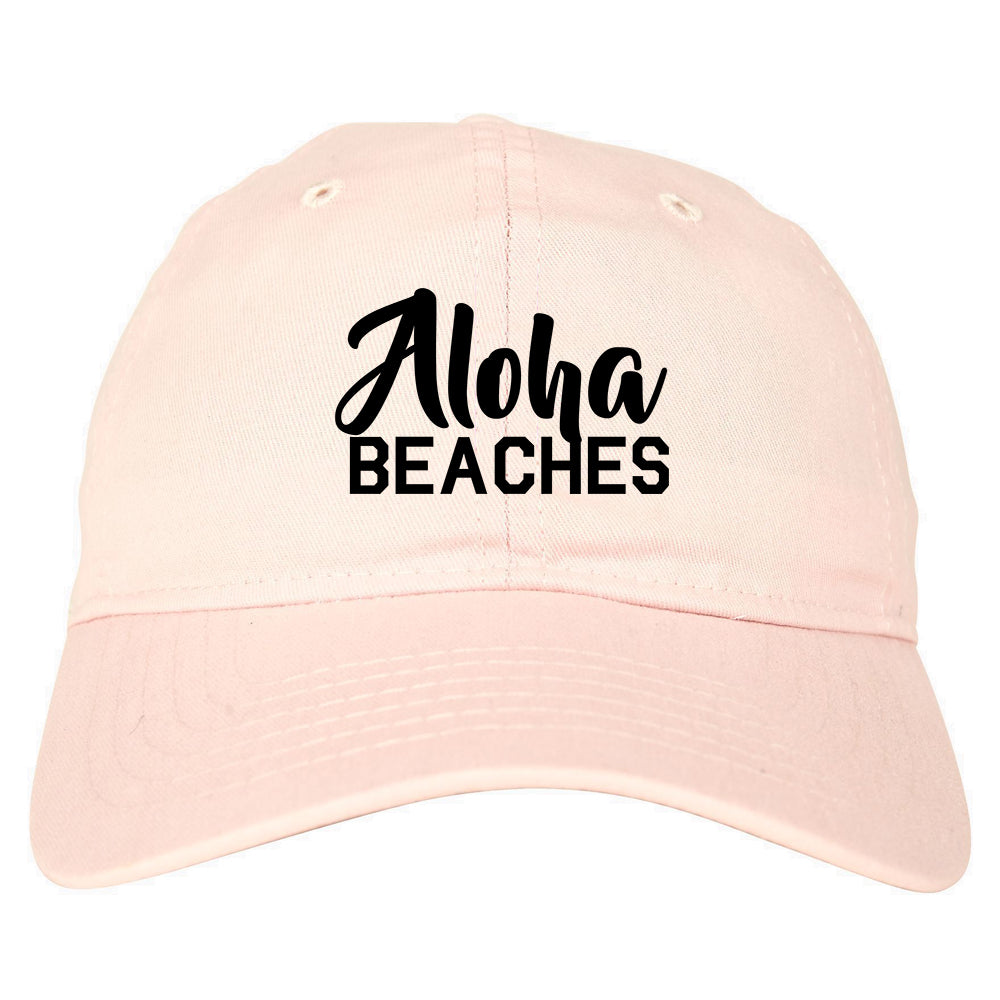 Aloha Beaches Dad Hat Baseball Cap Pink