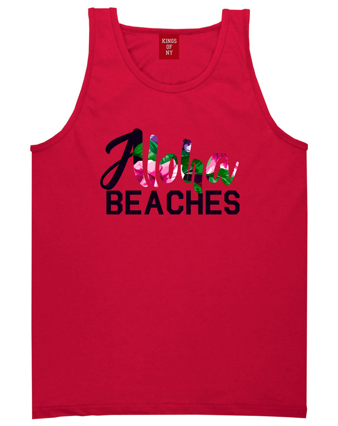 Aloha Beaches Red Tank Top Shirt by Kings Of NY