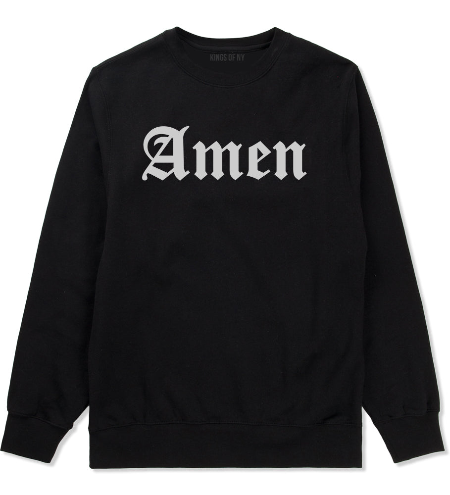 Amen Old English Prayer Mens Crewneck Sweatshirt Black