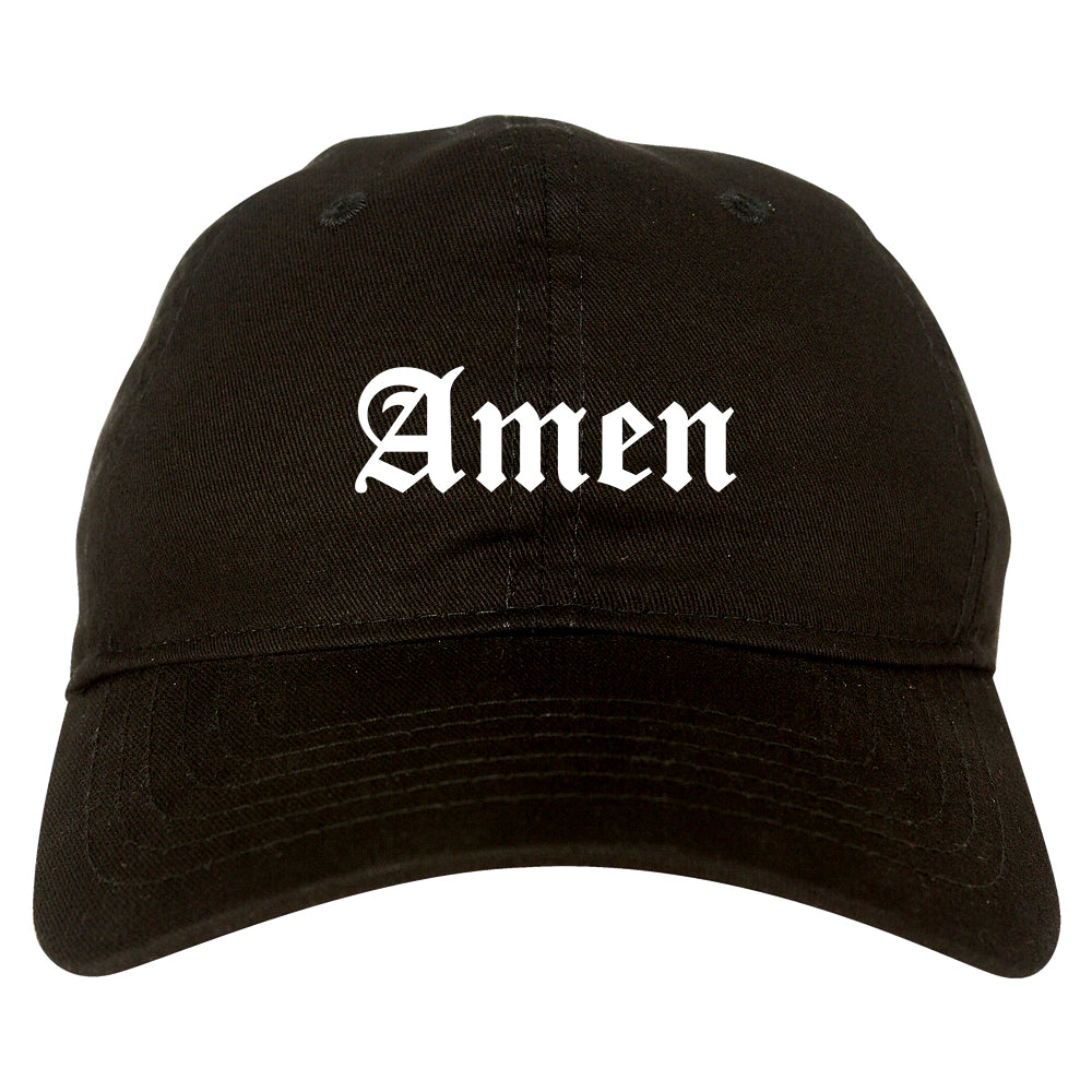 Amen Old English Prayer Mens Dad Hat Black