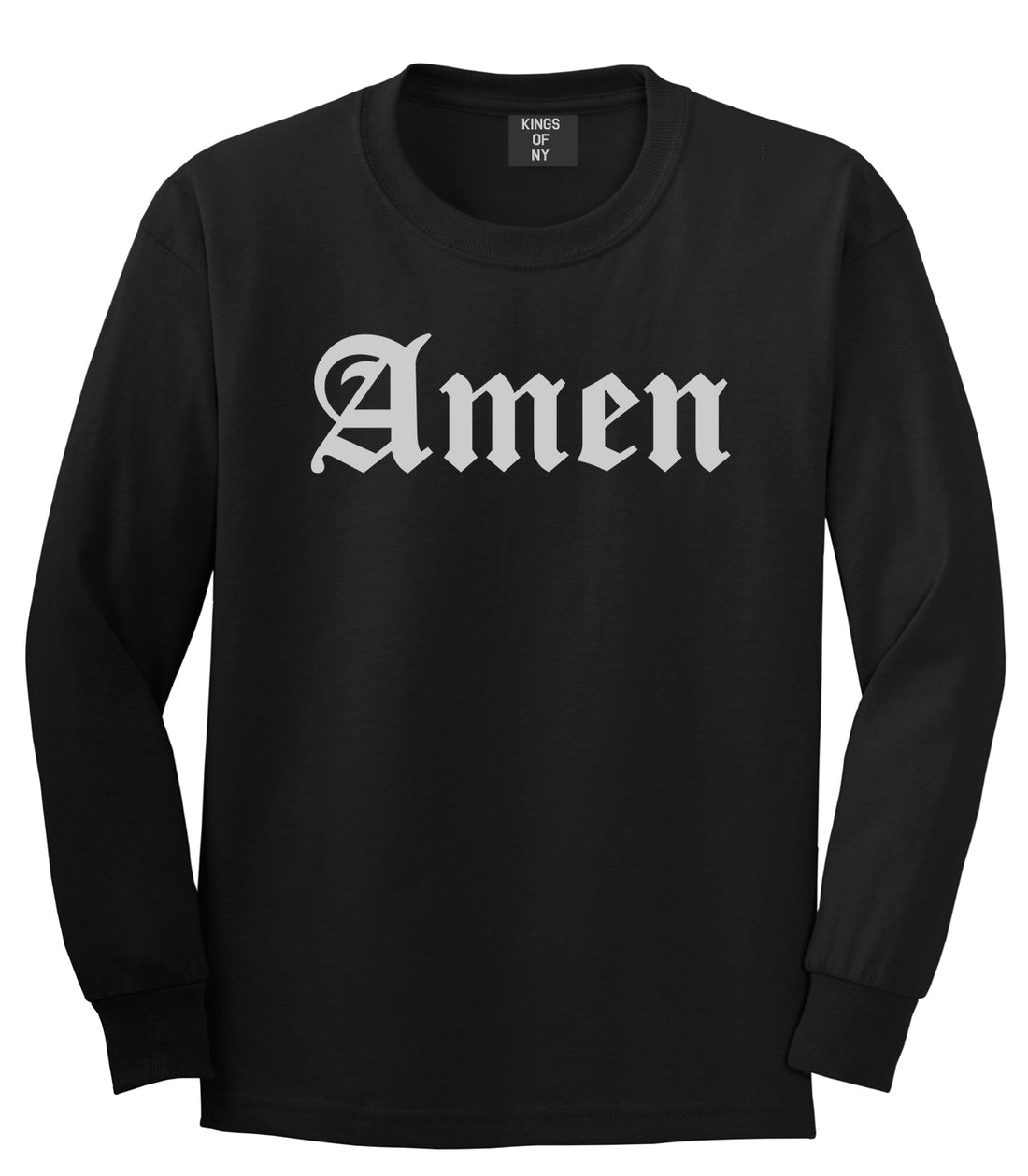 Amen Old English Prayer Mens Long Sleeve T-Shirt Black