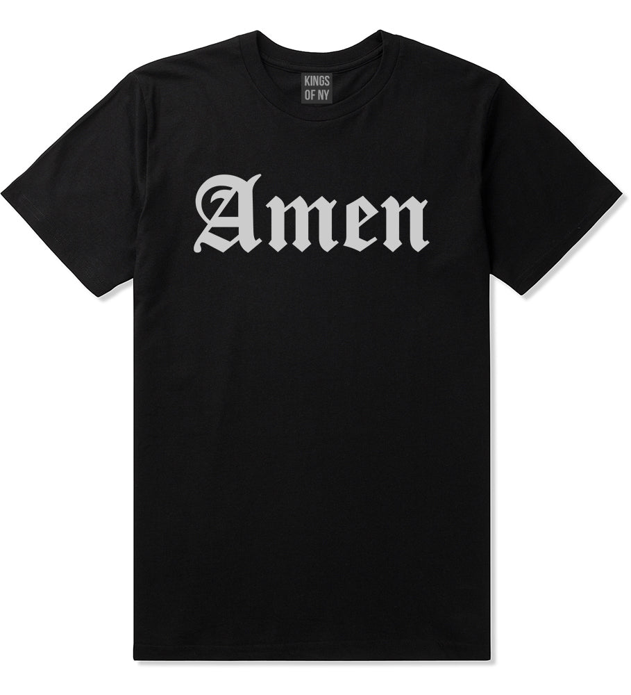 Amen Old English Prayer Mens T-Shirt Black