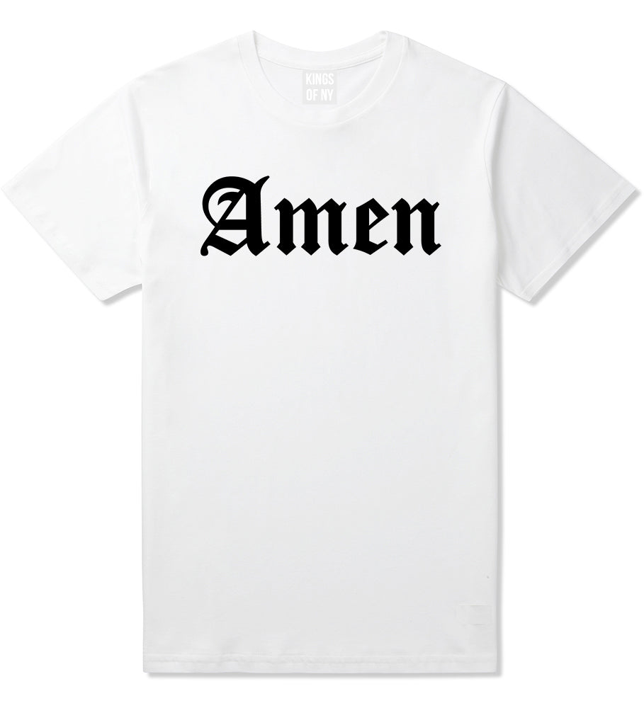 Amen Old English Prayer Mens T-Shirt White