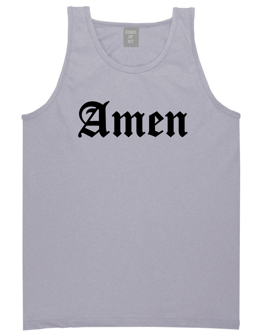 Amen Old English Prayer Mens Tank Top T-Shirt Grey