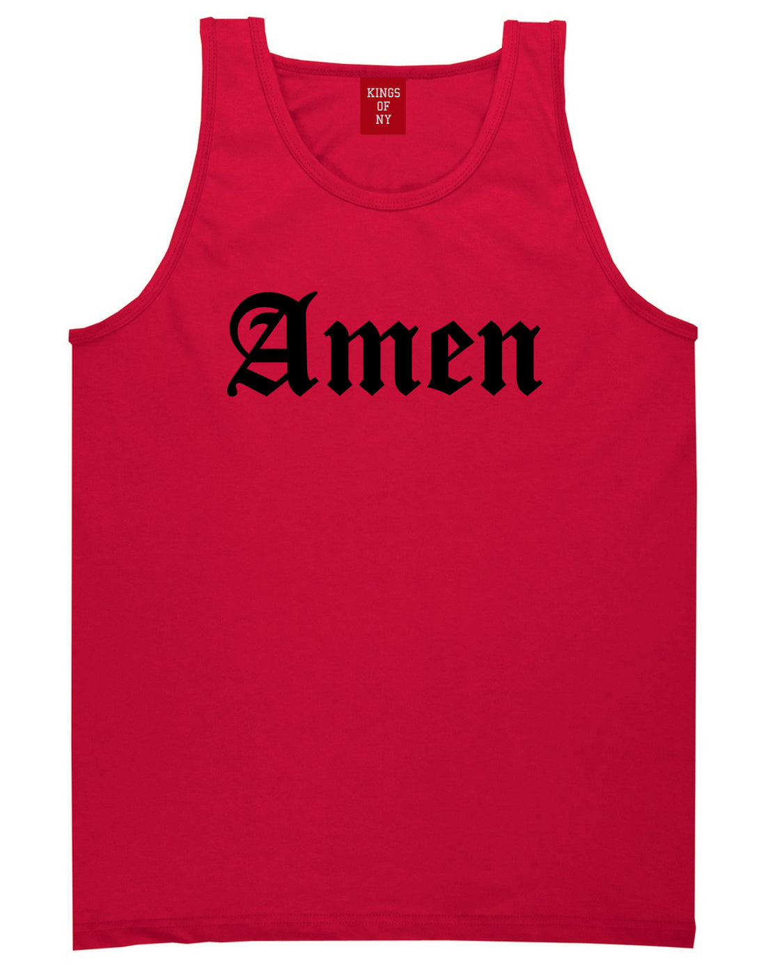 Amen Old English Prayer Mens Tank Top T-Shirt Red