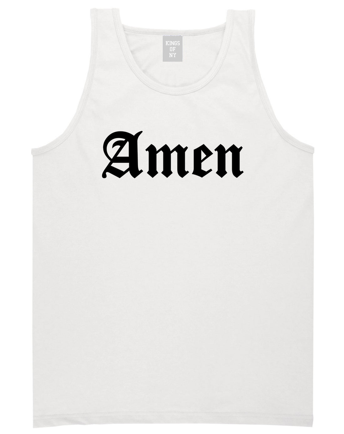 Amen Old English Prayer Mens Tank Top T-Shirt White
