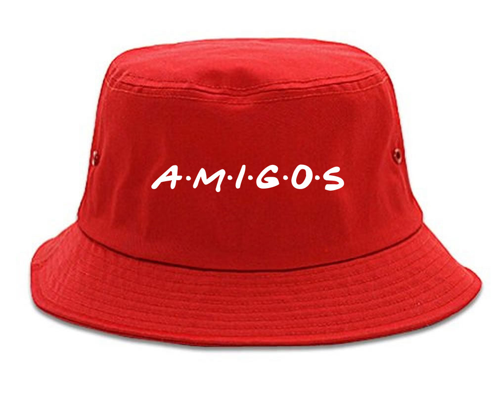 Amigos Funny Friends Spanish Mens Bucket Hat Red