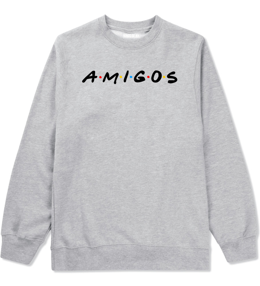 Amigos Funny Friends Spanish Mens Crewneck Sweatshirt Grey