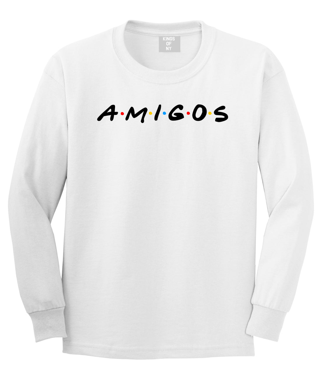 Amigos Funny Friends Spanish Mens Long Sleeve T-Shirt White