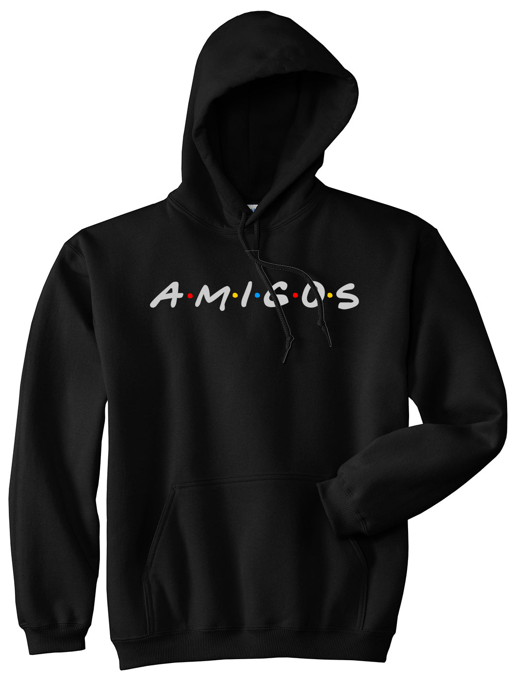 Amigos Funny Friends Spanish Mens Pullover Hoodie Black
