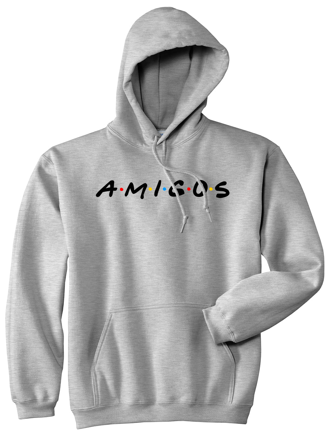 Amigos Funny Friends Spanish Mens Pullover Hoodie Grey