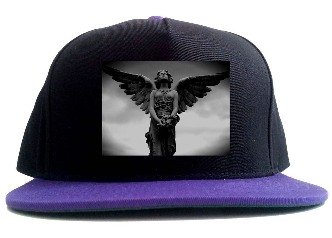 Angel Statue Wings Dark Goth 2 Tone Snapback Hat