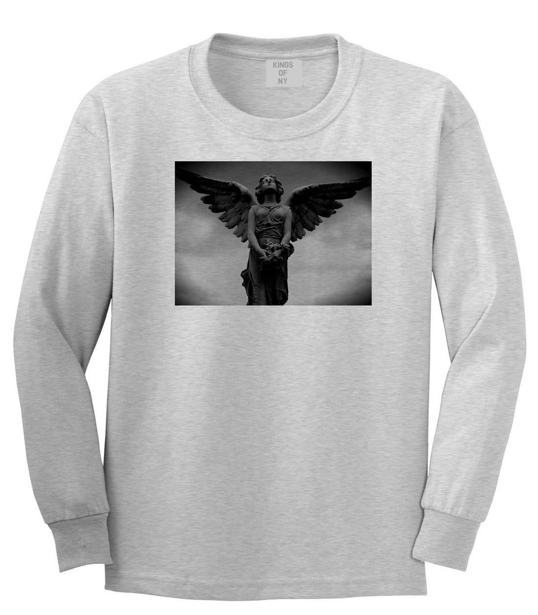 Angel Statue Wings Dark Goth Long Sleeve T-Shirt