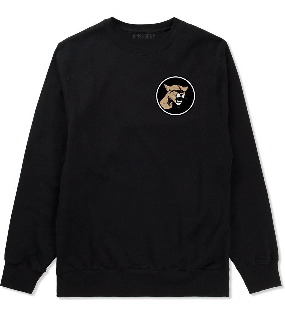 Angry Cougar Chest Black Crewneck Sweatshirt by Kings Of NY