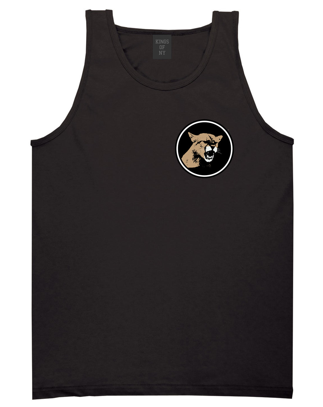 Angry Cougar Chest Black Tank Top Shirt by Kings Of NY