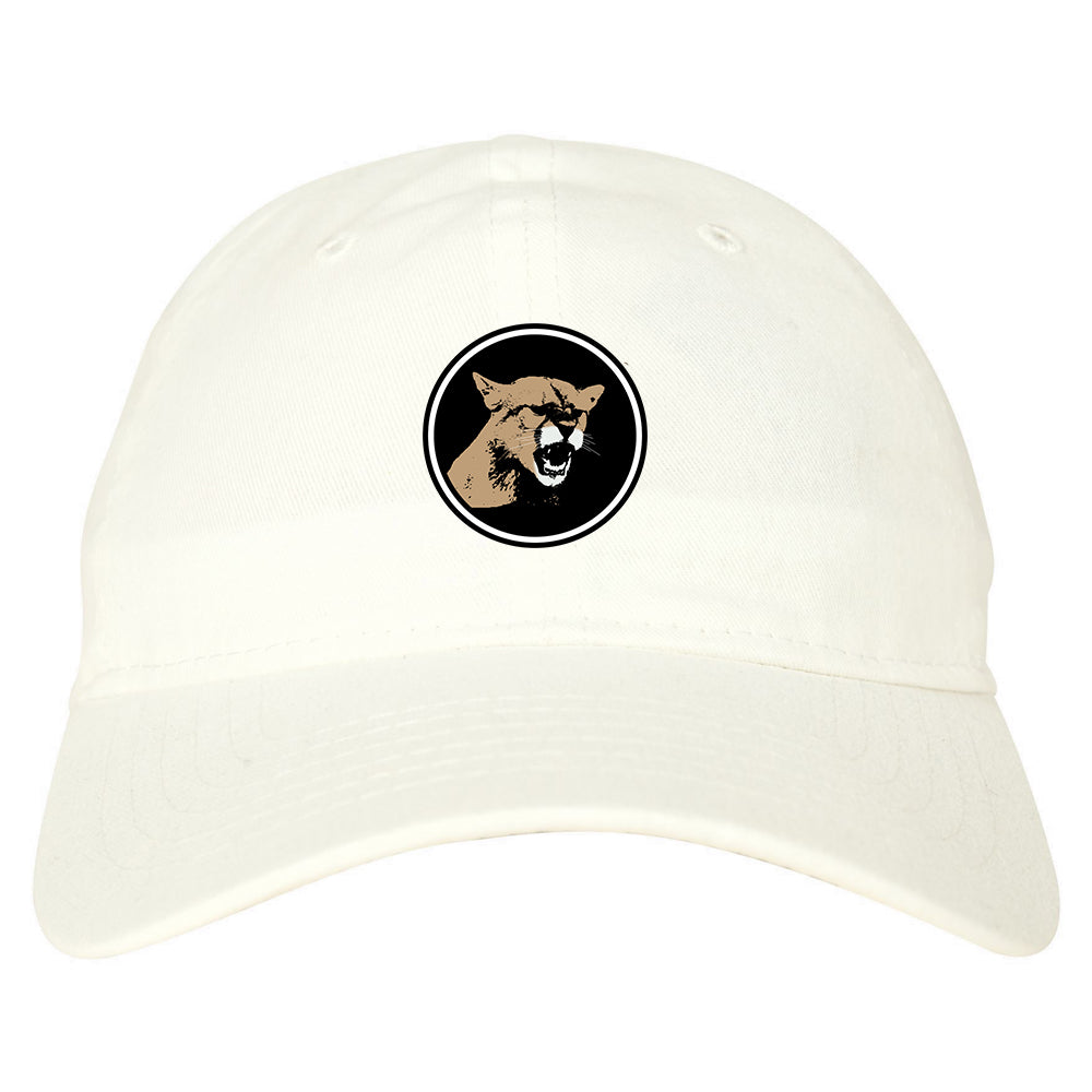 Angry Cougar Chest Dad Hat Baseball Cap White