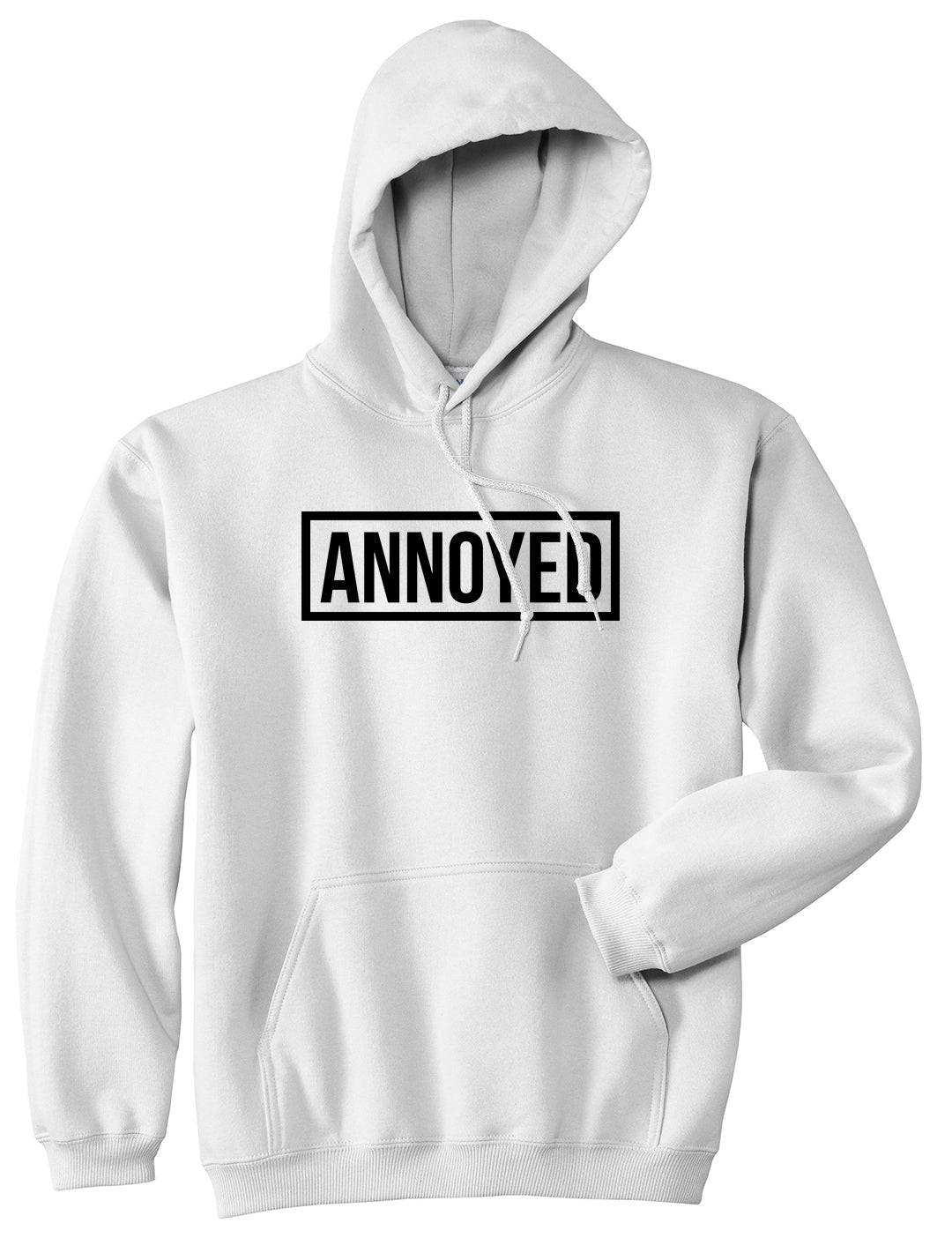 Annoyed White Pullover Hoodie by Kings Of NY
