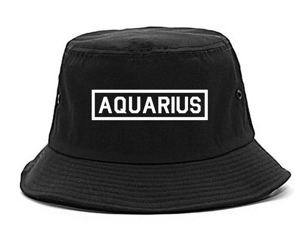Aquarius_Horoscope_Sign Black Bucket Hat