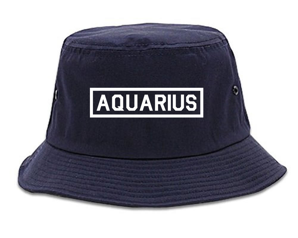 Aquarius_Horoscope_Sign Navy Blue Bucket Hat