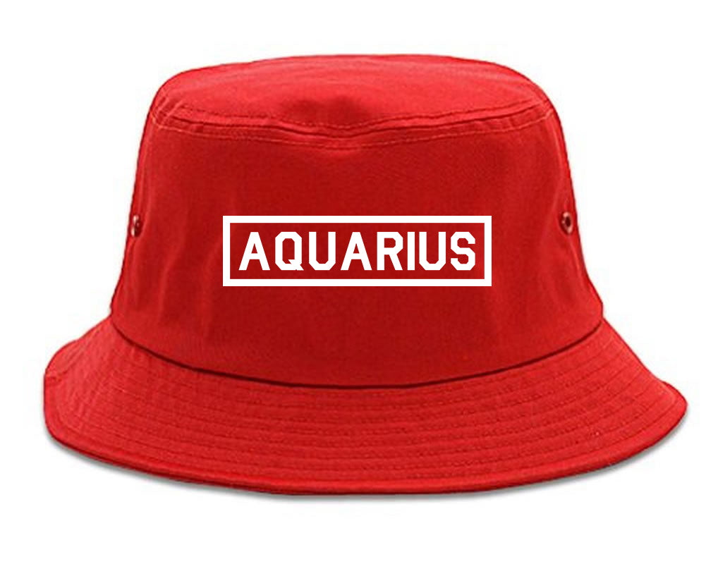 Aquarius_Horoscope_Sign Red Bucket Hat