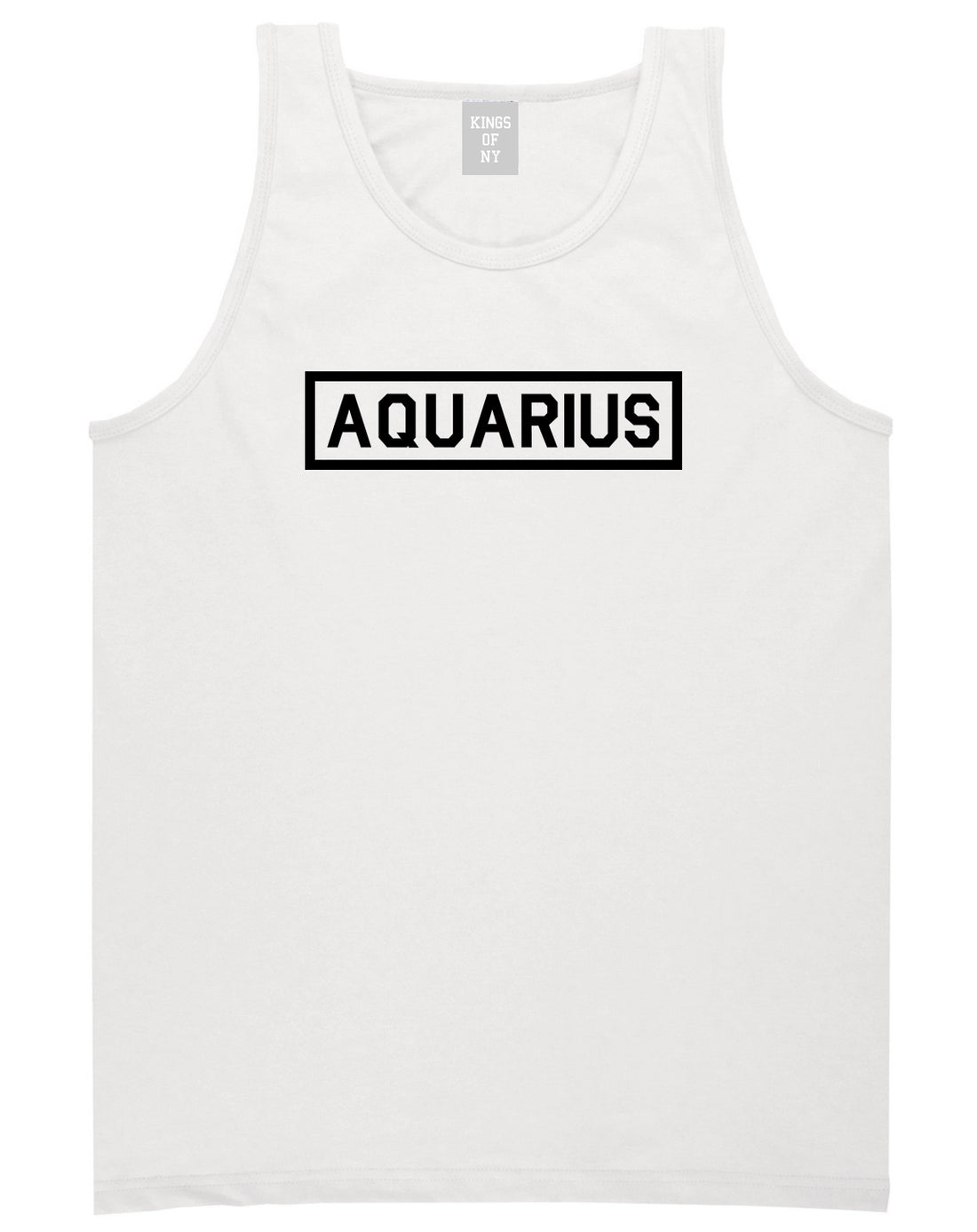 Aquarius Horoscope Sign Mens White Tank Top Shirt by KINGS OF NY