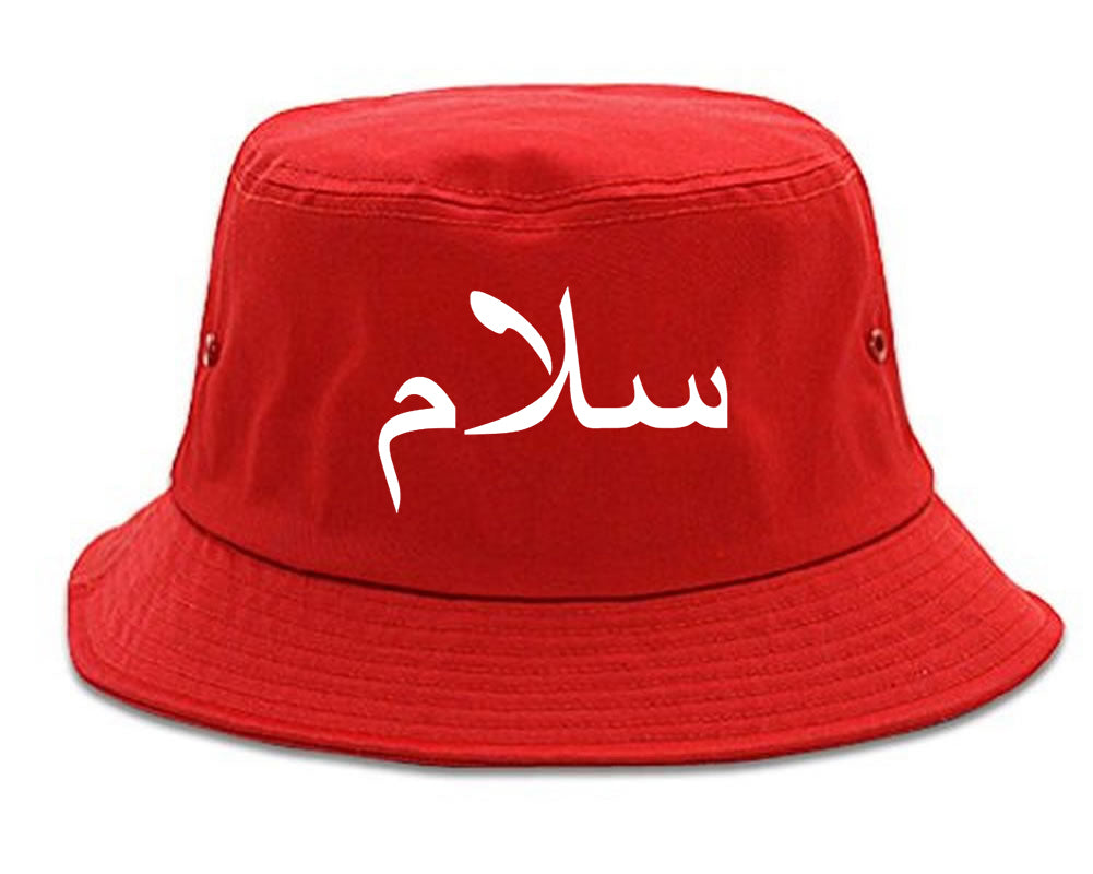 Arabic Peace Salam Bucket Hat Red