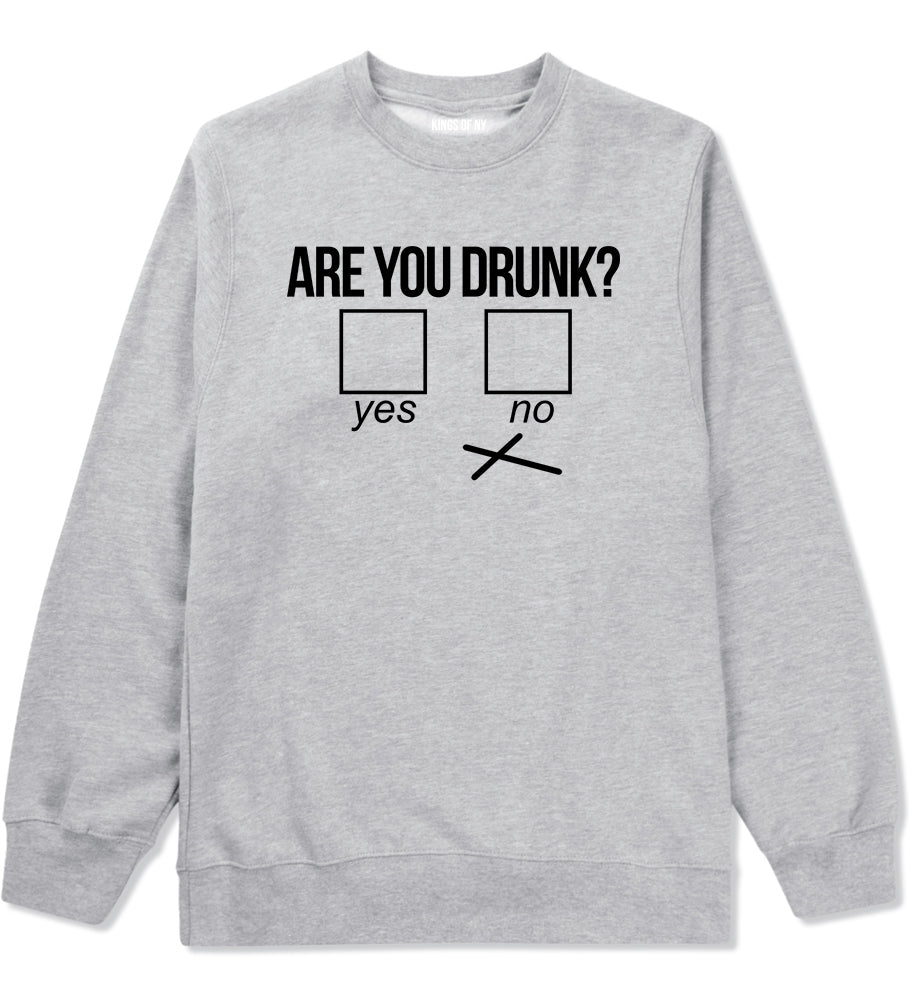 Are You Drunk Funny Beer Drinking Party Mens Crewneck Sweatshirt Grey