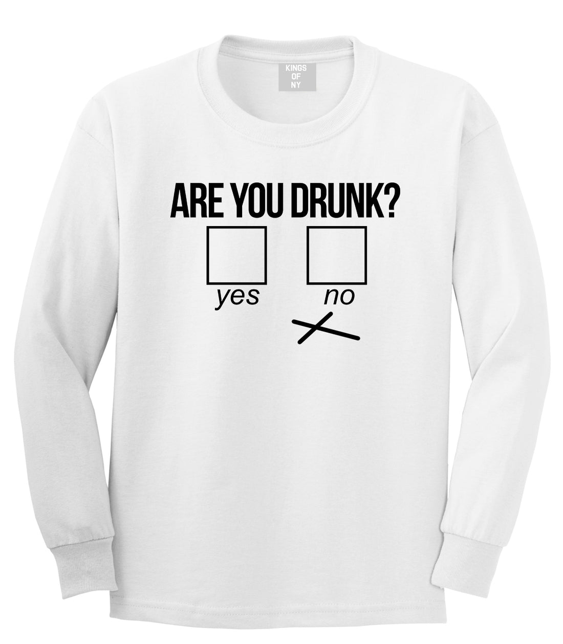 Are You Drunk Funny Beer Drinking Party Mens Long Sleeve T-Shirt White