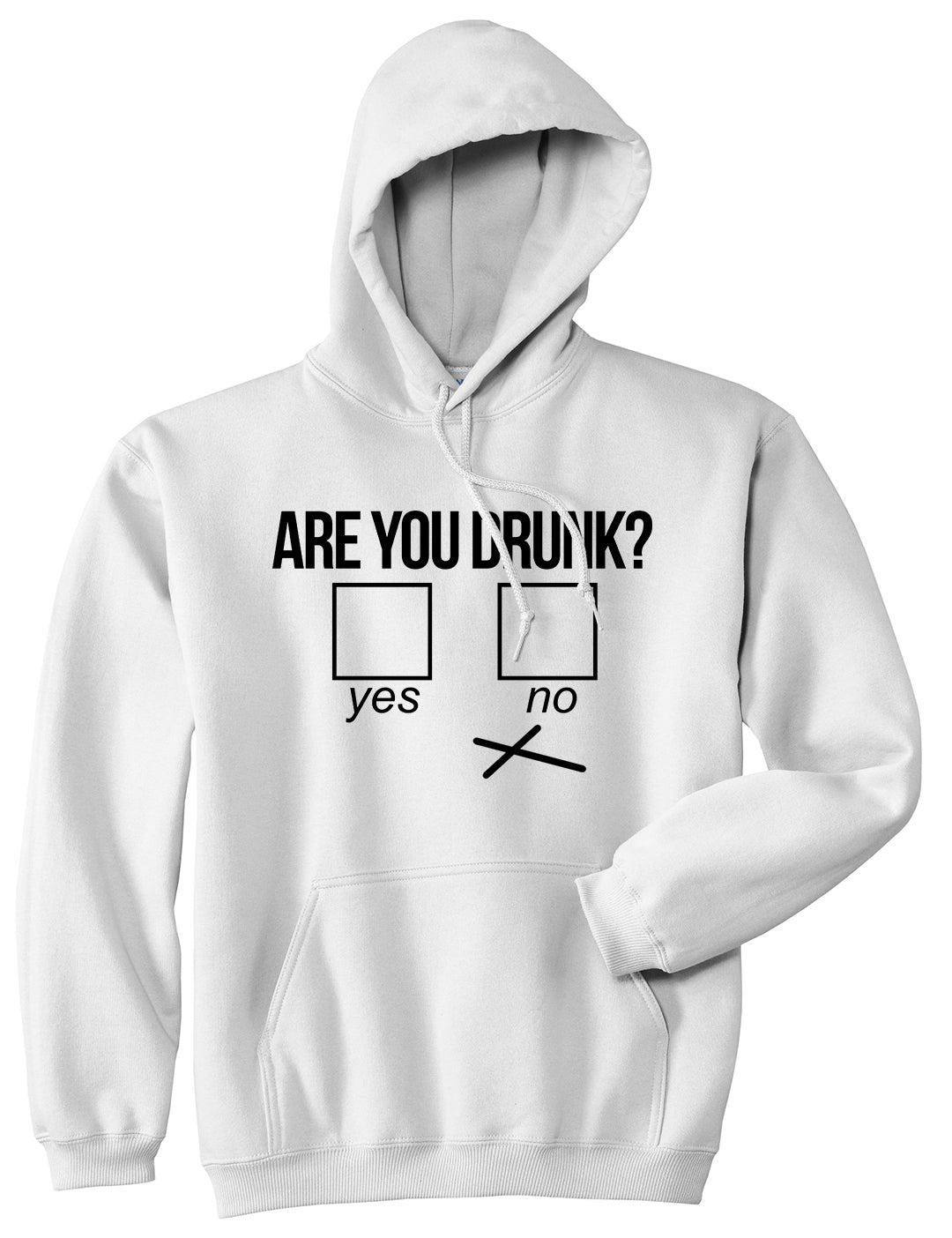Are You Drunk Funny Beer Drinking Party Mens Pullover Hoodie White