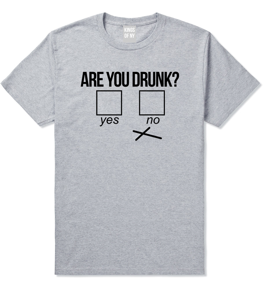 Are You Drunk Funny Beer Drinking Party Mens T-Shirt Grey