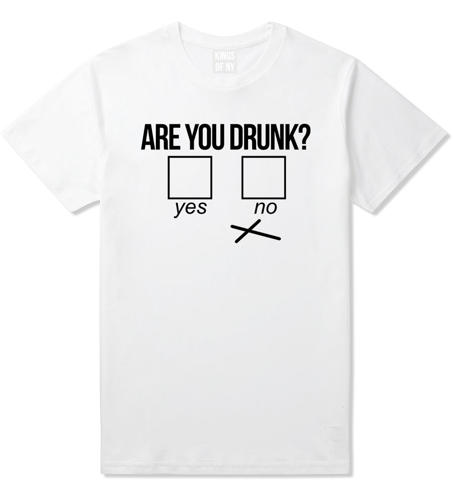 Are You Drunk Funny Beer Drinking Party Mens T-Shirt White