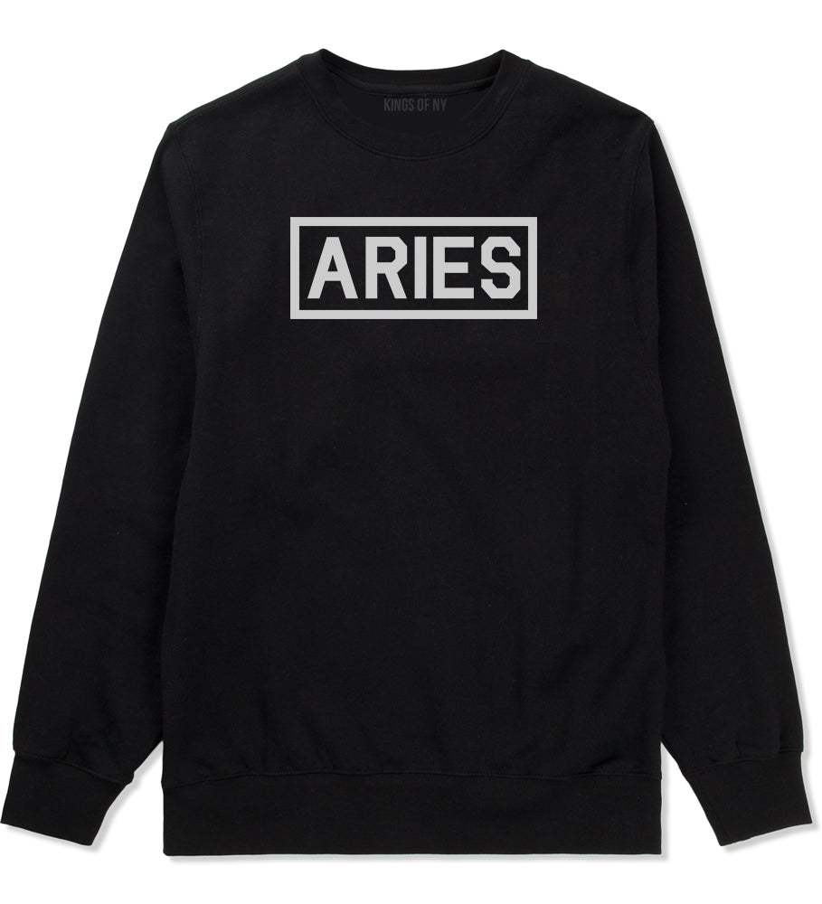 Aries Horoscope Sign Mens Black Crewneck Sweatshirt by KINGS OF NY