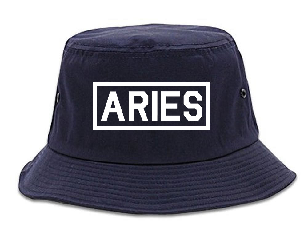 Aries_Horoscope_Sign Navy Blue Bucket Hat