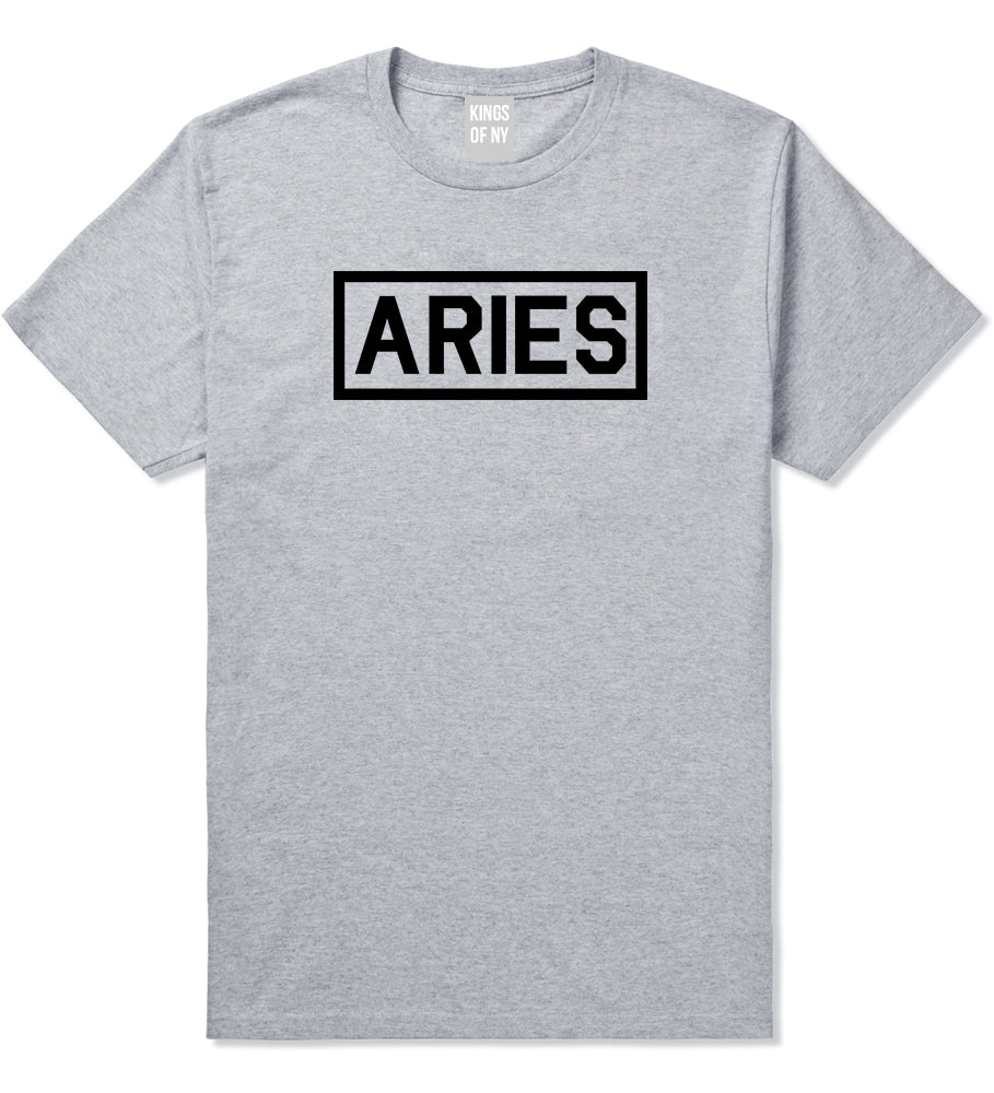 Aries Horoscope Sign Mens Grey T-Shirt by KINGS OF NY