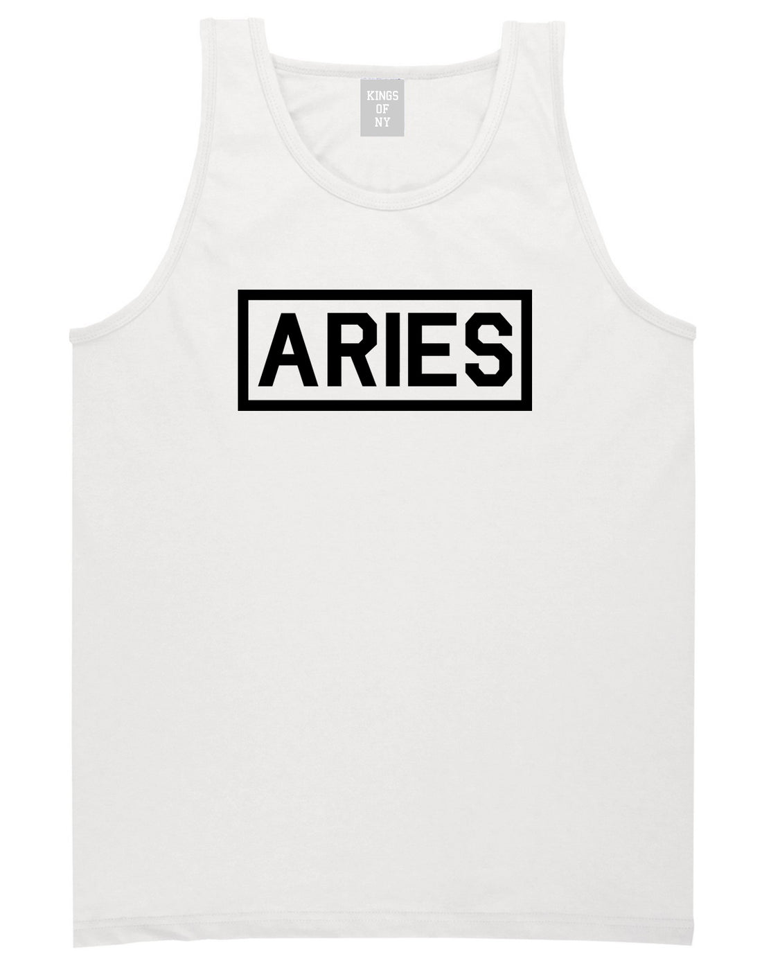 Aries Horoscope Sign Mens White Tank Top Shirt by KINGS OF NY