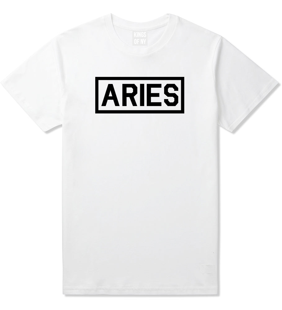 Aries Horoscope Sign Mens White T-Shirt by KINGS OF NY