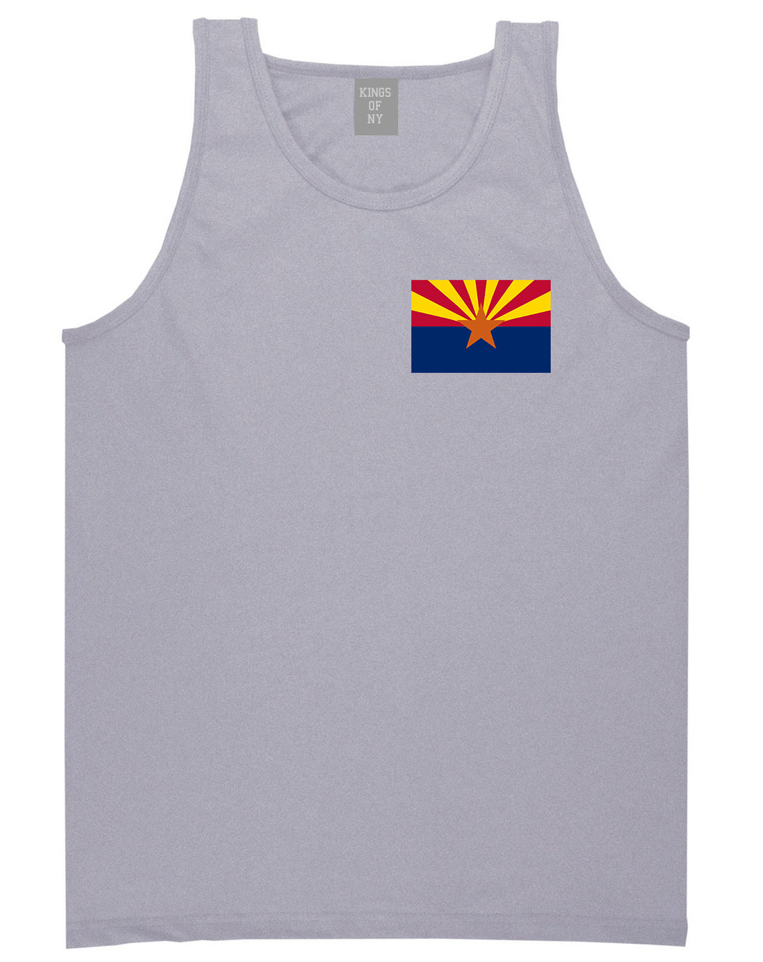 Arizona State Flag AZ Chest Mens Tank Top T-Shirt Grey