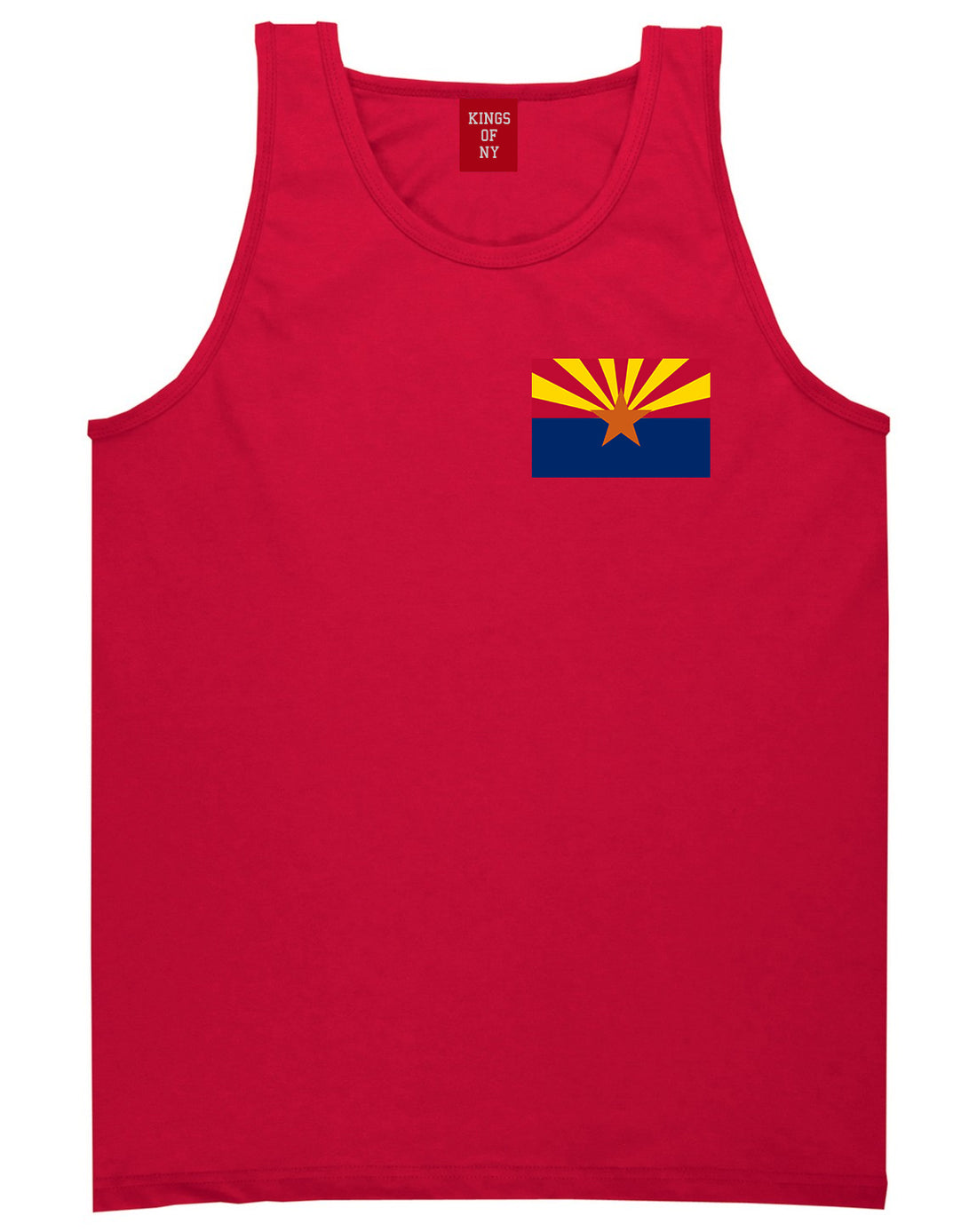 Arizona State Flag AZ Chest Mens Tank Top T-Shirt Red