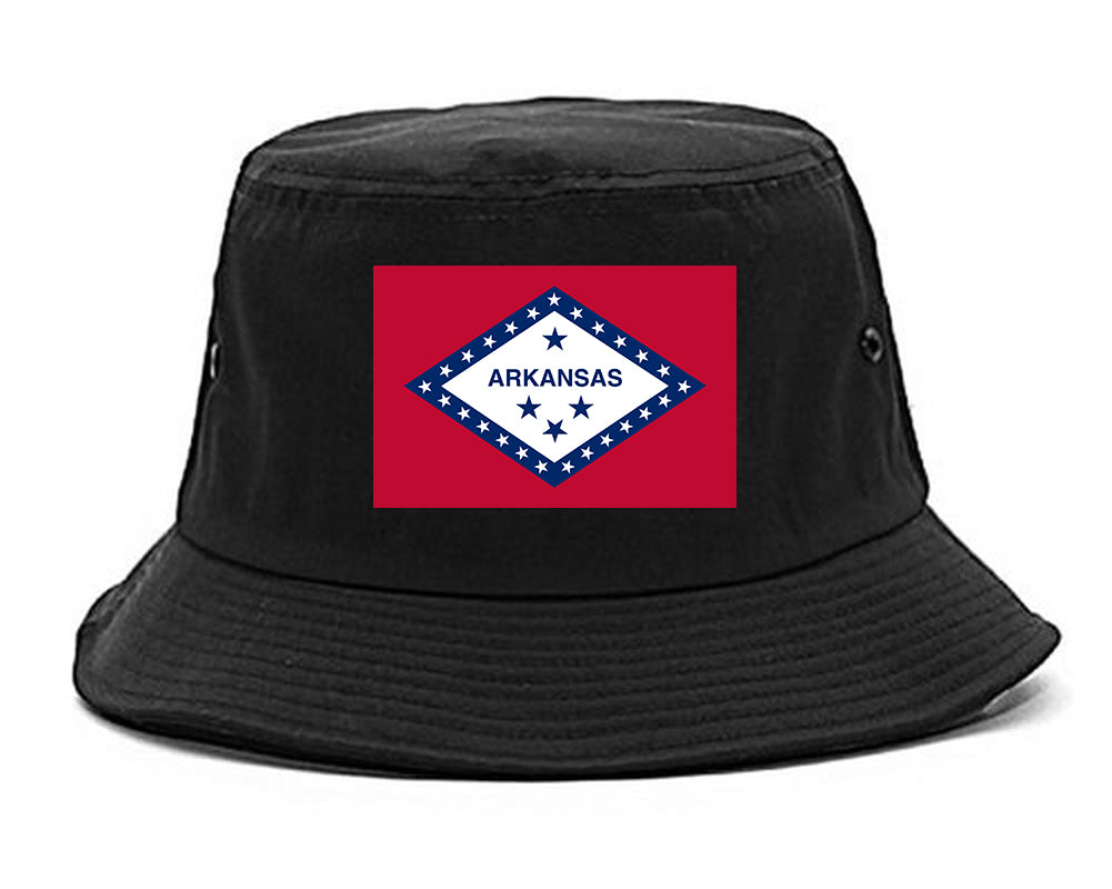 Arkansas State Flag AR Chest Mens Bucket Hat Black