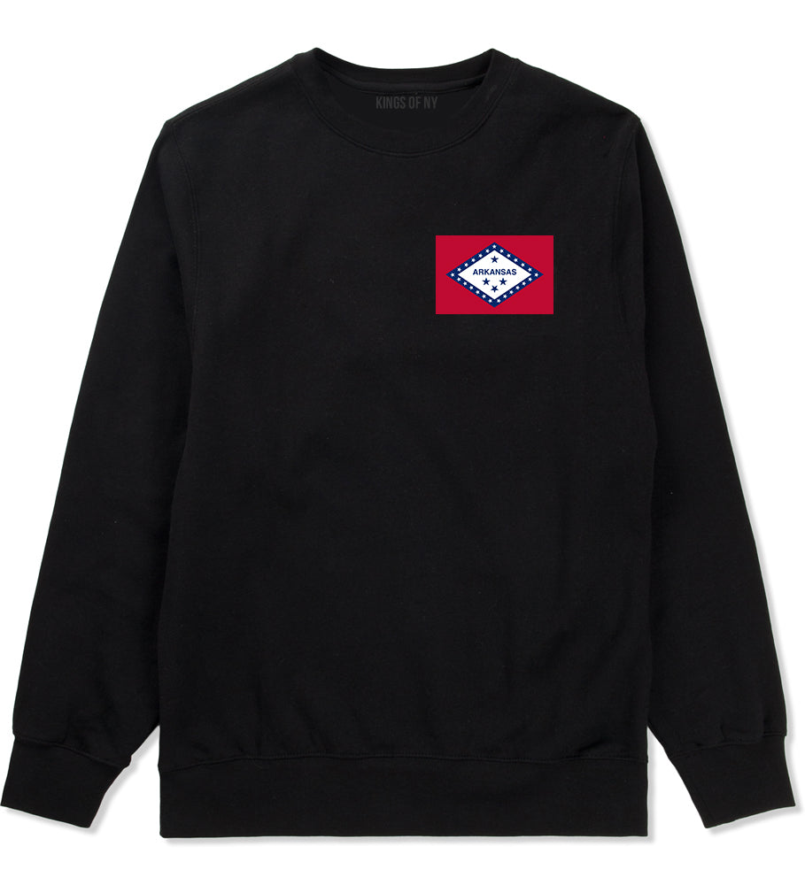 Arkansas State Flag AR Chest Mens Crewneck Sweatshirt Black