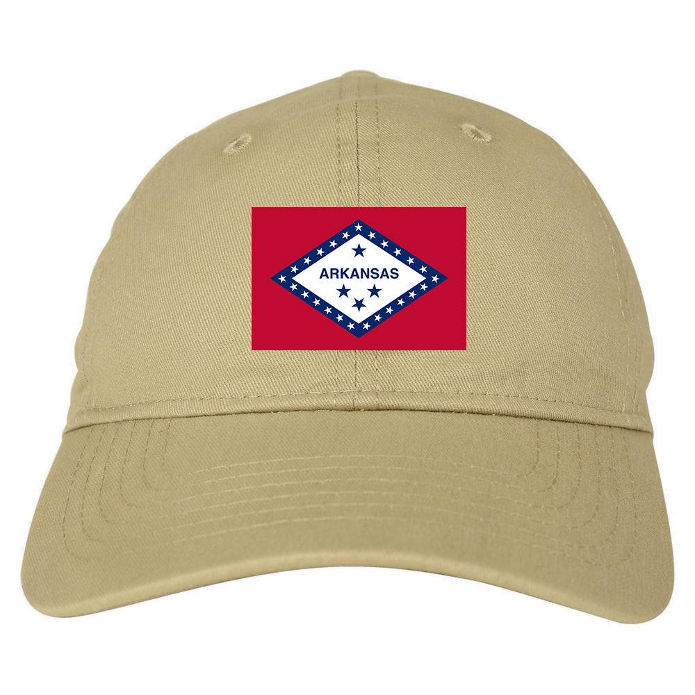 Arkansas State Flag AR Chest Mens Dad Hat Tan