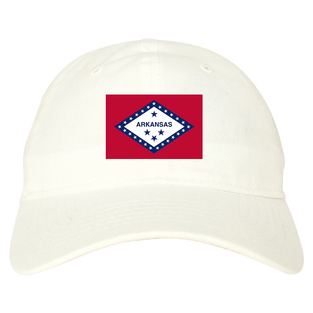 Arkansas State Flag AR Chest Mens Dad Hat White