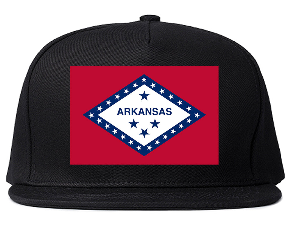 Arkansas State Flag AR Chest Mens Snapback Hat Black