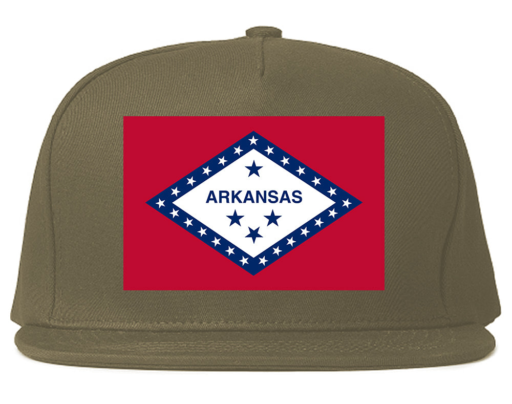 Arkansas State Flag AR Chest Mens Snapback Hat Grey