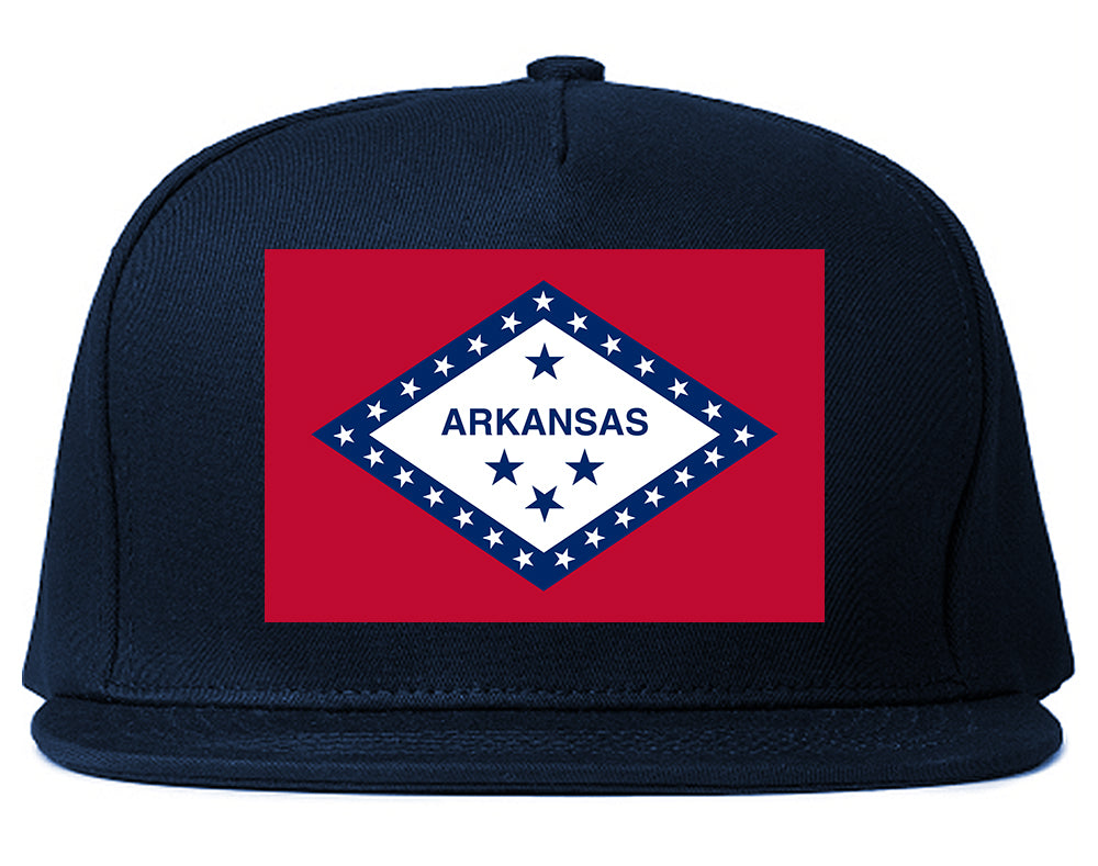 Arkansas State Flag AR Chest Mens Snapback Hat Navy Blue