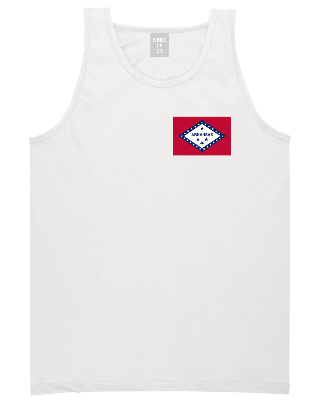 Arkansas State Flag AR Chest Mens Tank Top T-Shirt White